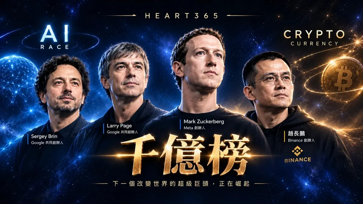 Heart365《Next Era》AI與加密貨幣賽道。展示四位科技巨頭的千億財富板塊，喚醒你對時代的敏銳度，追隨自己的心，踏上與靈魂共振的致富路徑。